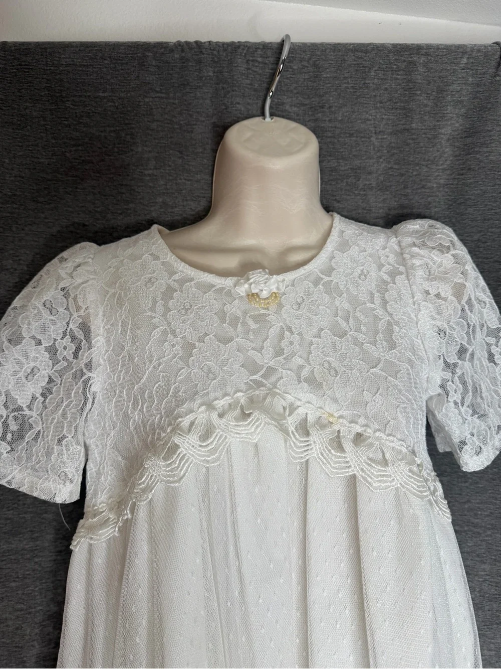 Classic White Lace Formal Dress for Girls
